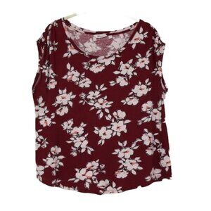 Reitmans red white floral scoop neck tee shirt Medium